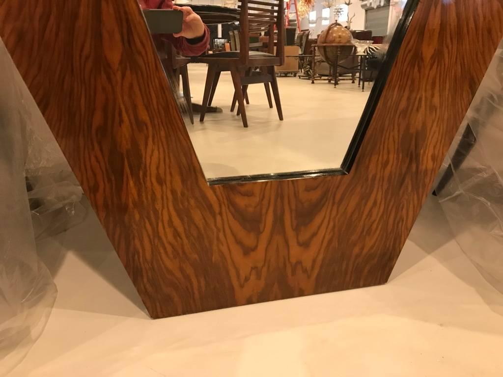 French Art deco walnut standing mirror  For Sale 5