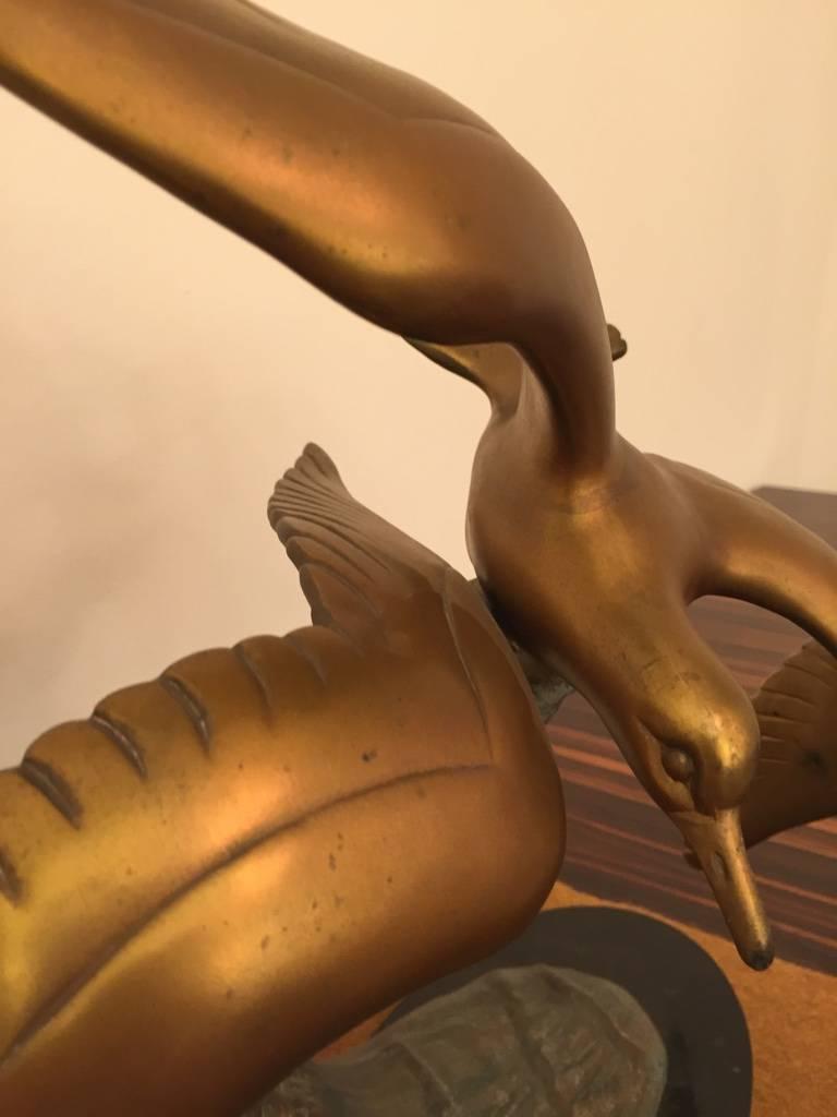 Art déco Sculpture d'oiseau en bronze Art Déco français