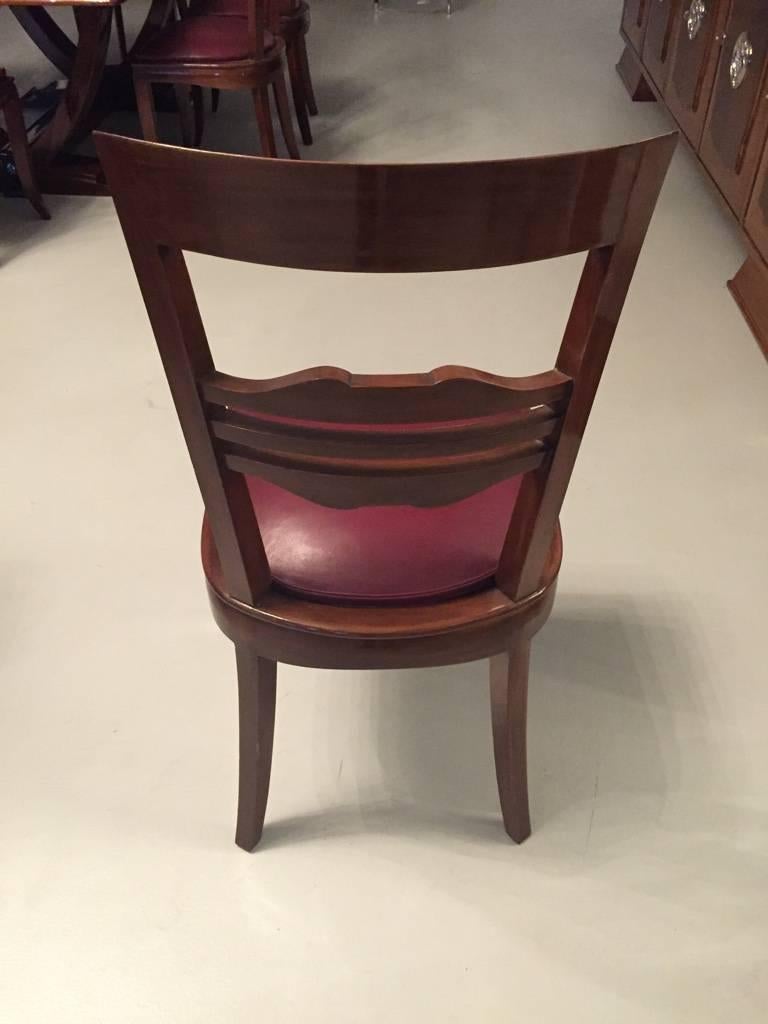 French Art Deco Dining Chairs Set of Six In Good Condition In North Bergen, NJ