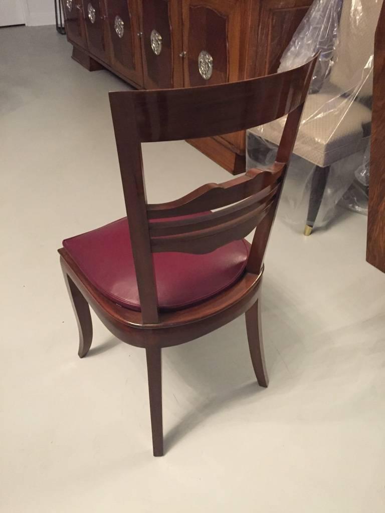 Mid-20th Century French Art Deco Dining Chairs Set of Six