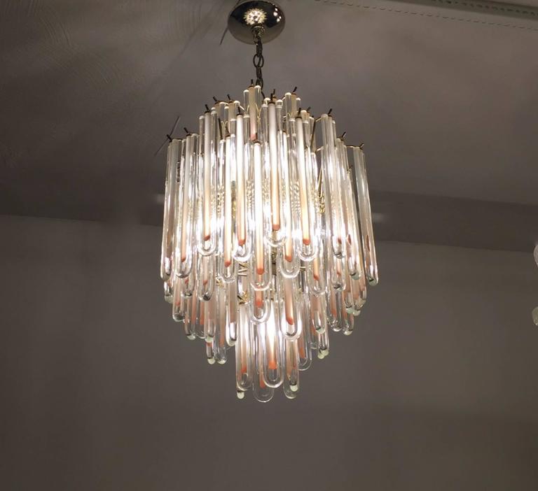 MidCentury Glass Chandelier at 1stDibs