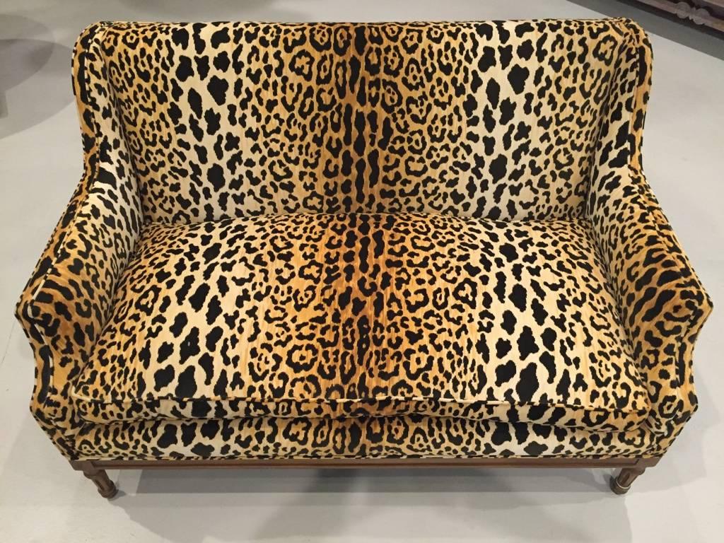 Mid-Century Modern Mid-Century Leopard Print Sofa