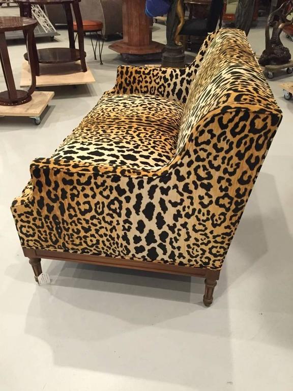 Mid Century Leopard Print Sofa At