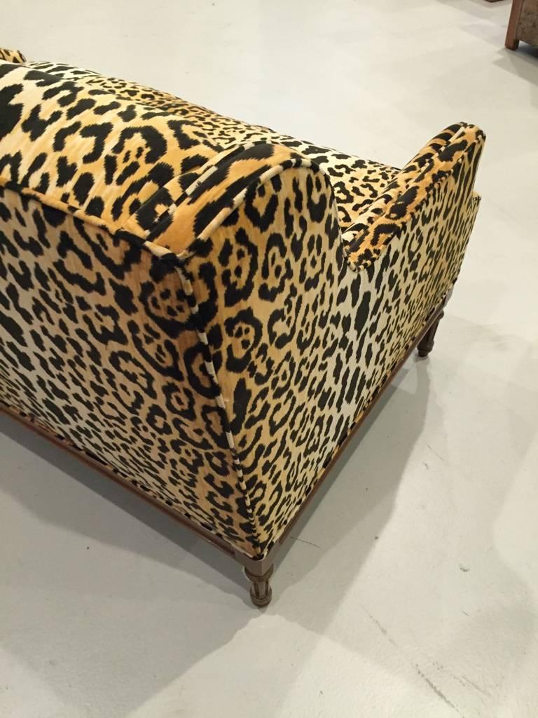 Mid-Century Leopard Print Sofa 2
