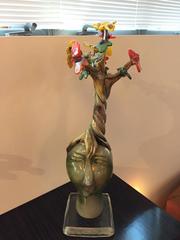 Handblown Glass Tree Head "Fall" Sculpture