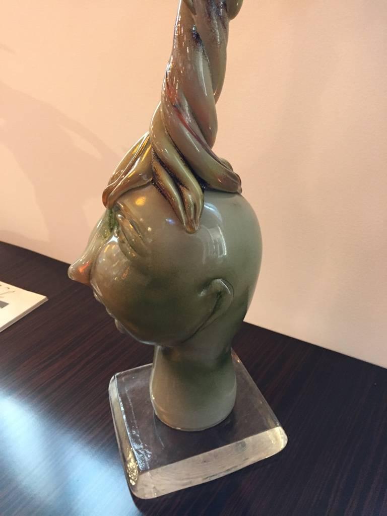 Tête d'arbre en verre soufflé à la main - Sculpture 