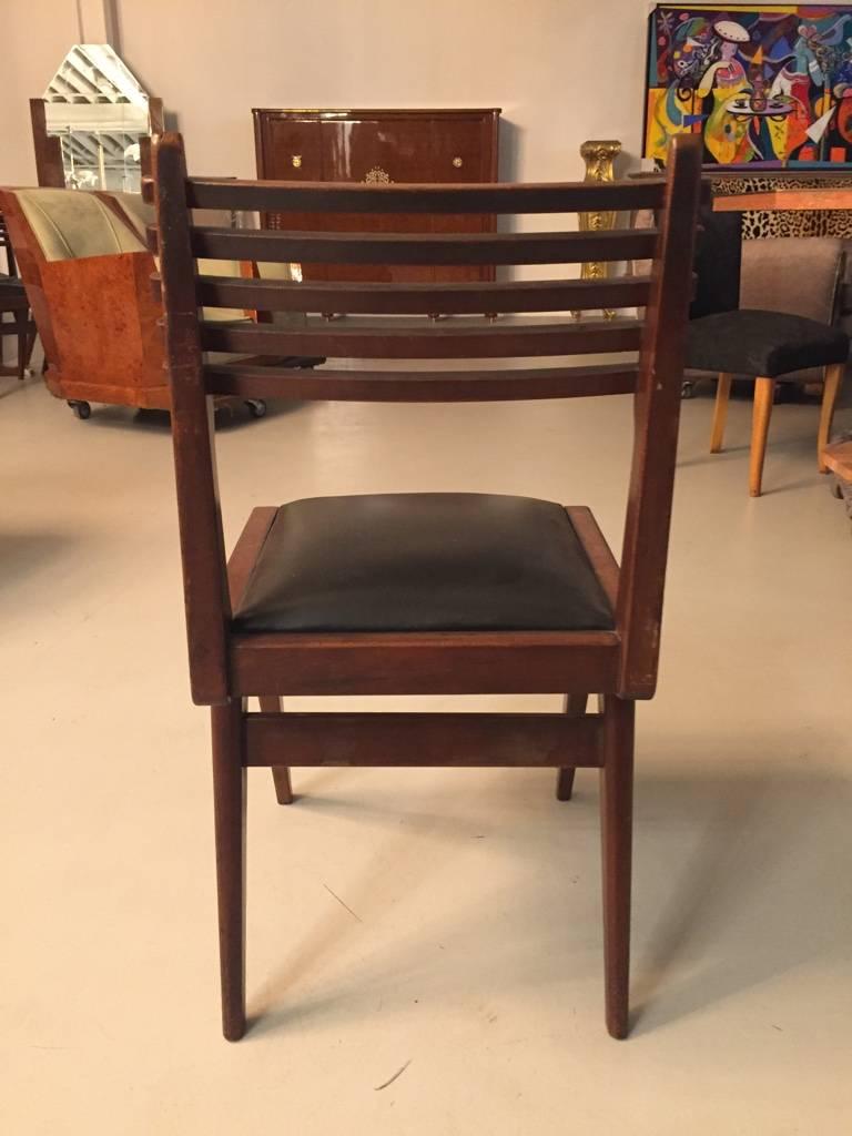 Set of Six Mid-Century Italian Dining Chairs  In Good Condition For Sale In North Bergen, NJ