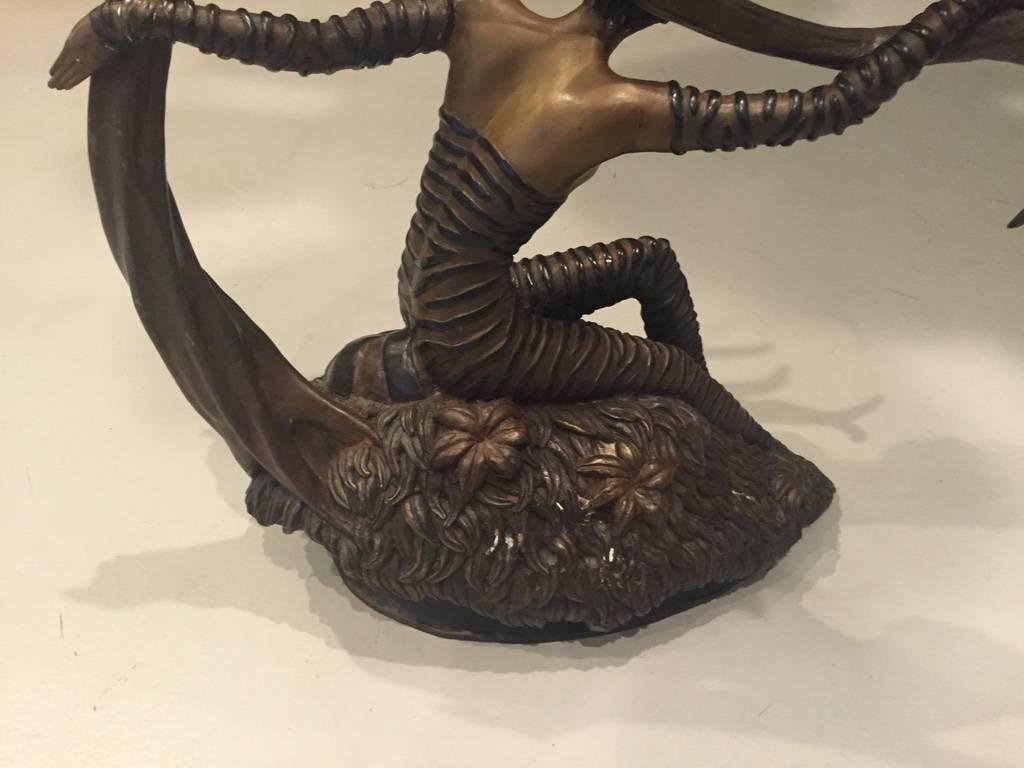 Sculpture en bronze « La chasse » d'Erte Romain De Tirtoff en vente 1
