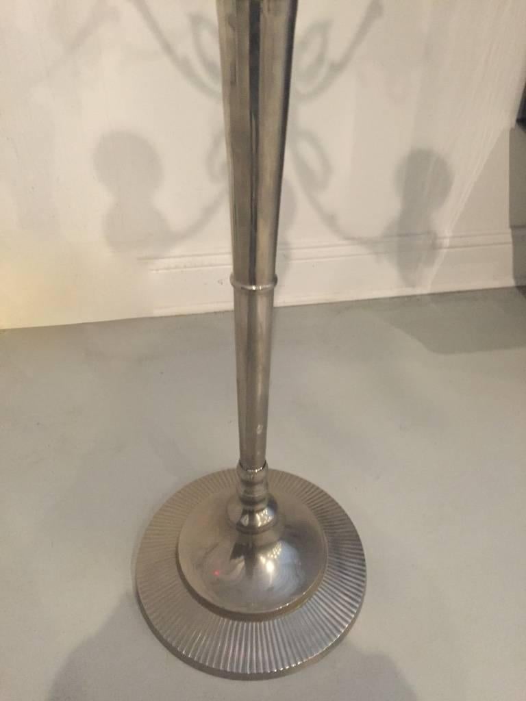 Pair of Metal Standing Candlestick Holders / Candelabra For Sale 1