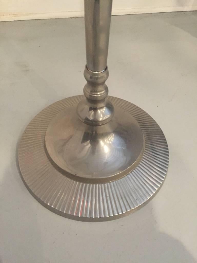 Pair of Metal Standing Candlestick Holders / Candelabra For Sale 2