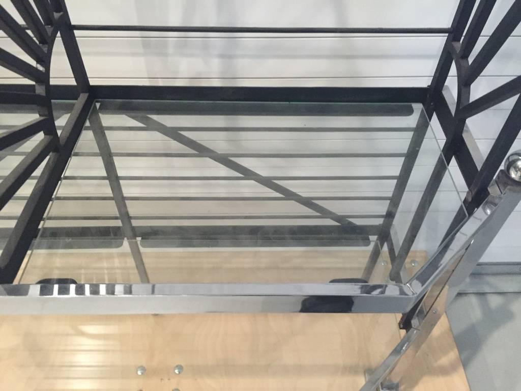 French Chrome and Glass Bakers Rack For Sale 3
