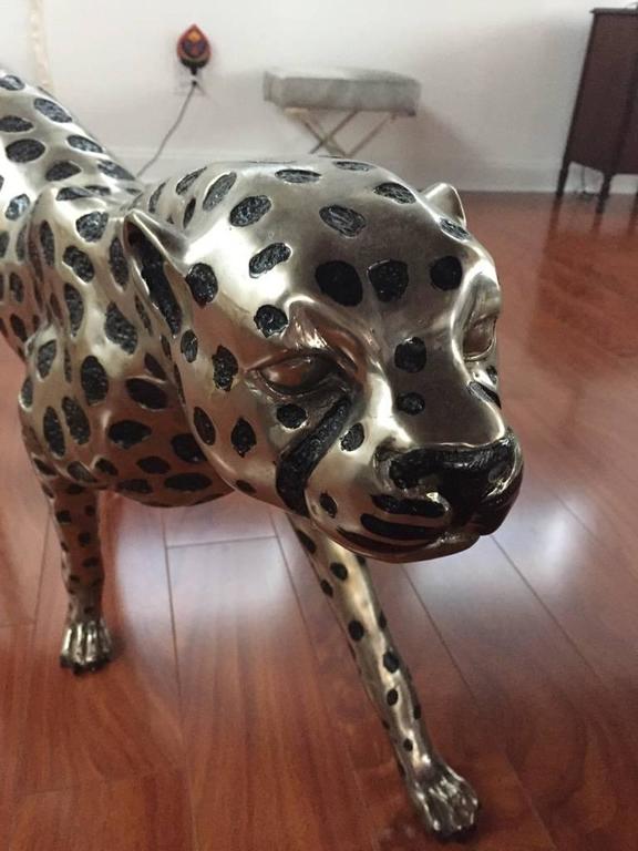 Huge Cheetah Metal Sculpture at 1stDibs