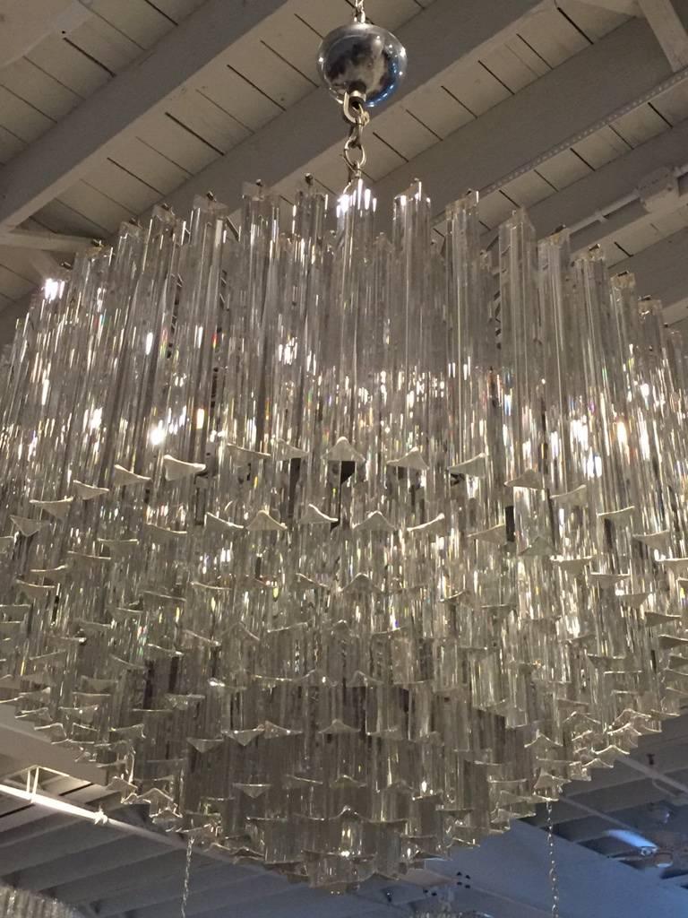 round glass chandelier