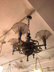 French Art Deco Opalescent Chandelier