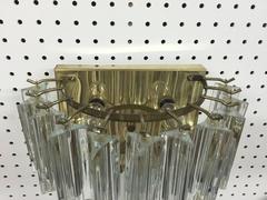 Pair of Italian Mid-Century Two-Tier Venini Murano Glass Sconces