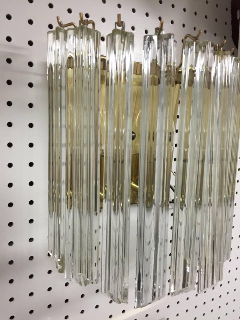 Italian Mid-Century Venini Murano Glass Sconces In Excellent Condition For Sale In North Bergen, NJ