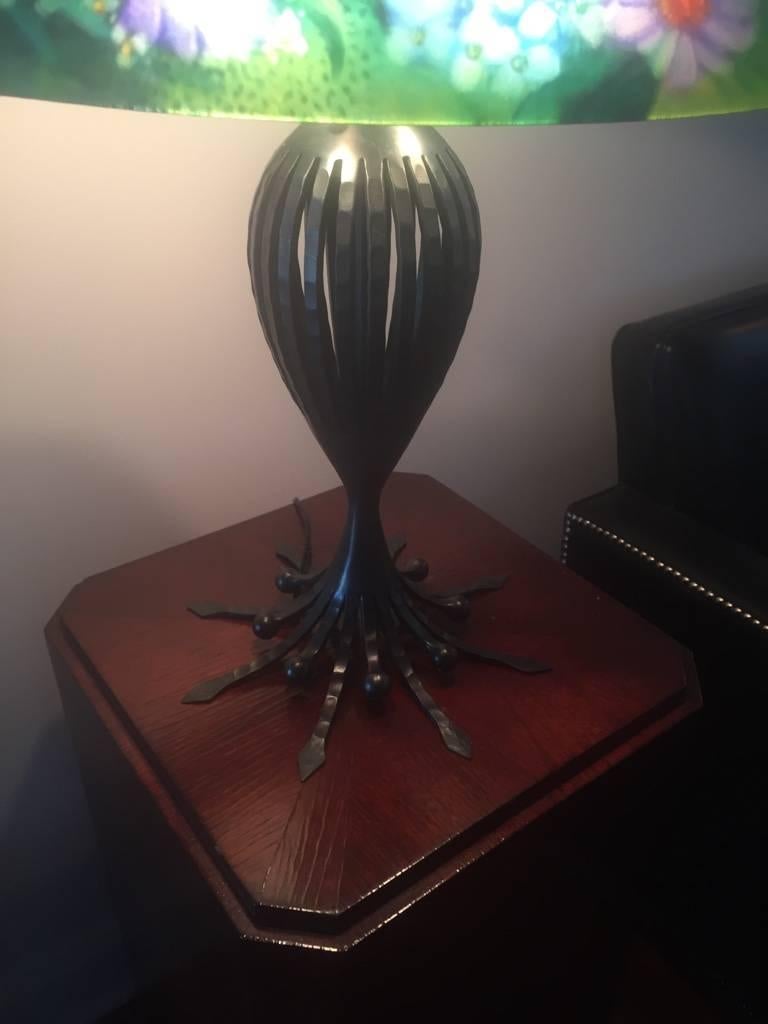 Glass Matching Pair of Signed Ulla Darni Table Lamps For Sale