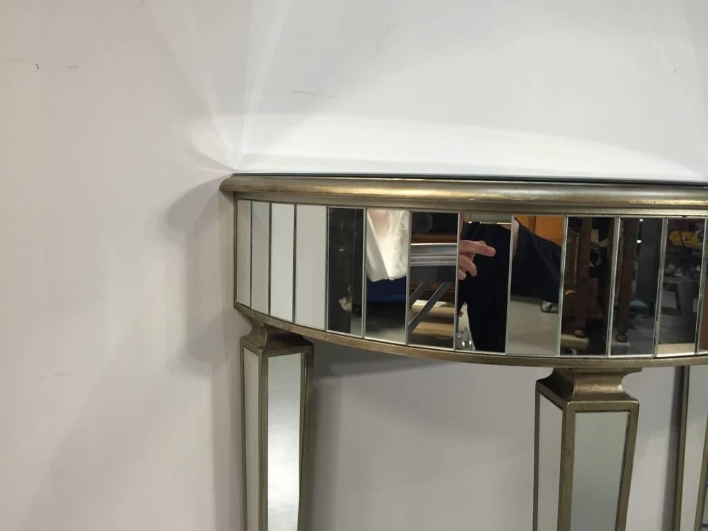 Mid-Century Mirrored Console Table 2