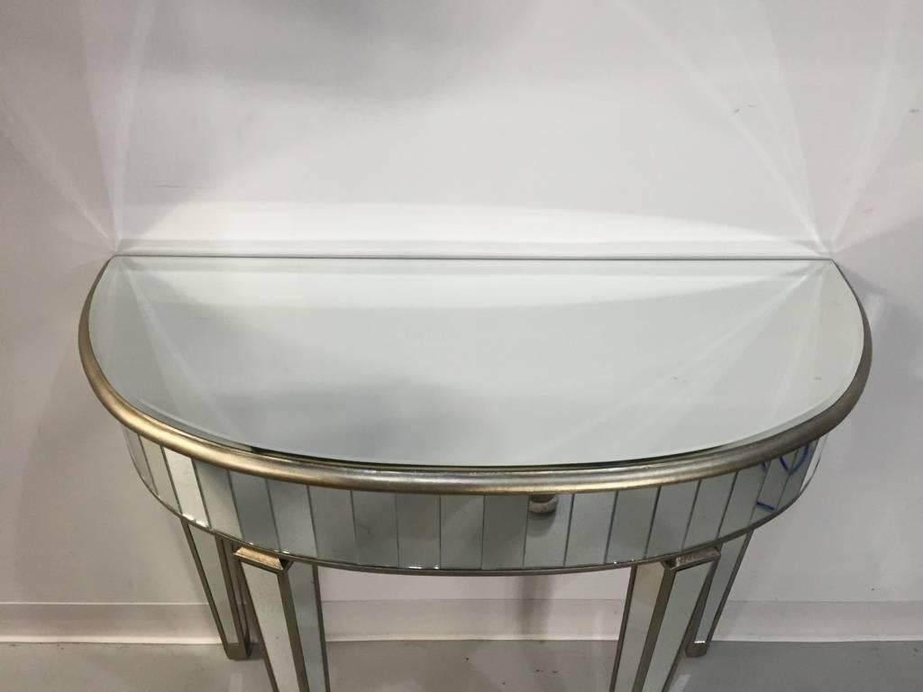Mid-Century Mirrored Console Table 3