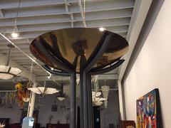 Mid-Century Modern Brass and Nickel Torchiere Floor Lamp