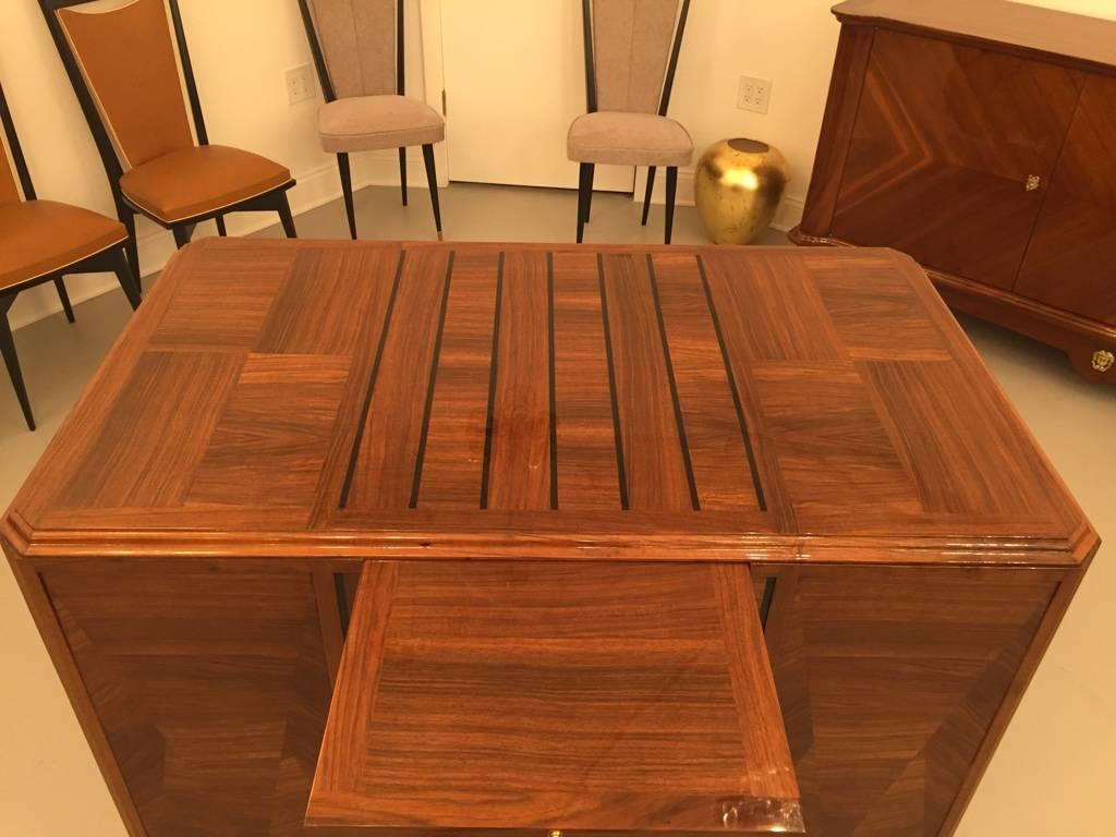 Impressive French Art Deco Desk with Secretary Table In Excellent Condition For Sale In North Bergen, NJ