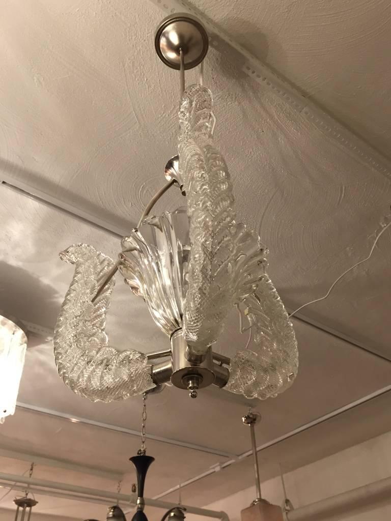 Mid-Century Chandelier in the Manner of  Barovier and Toso  In Good Condition For Sale In North Bergen, NJ