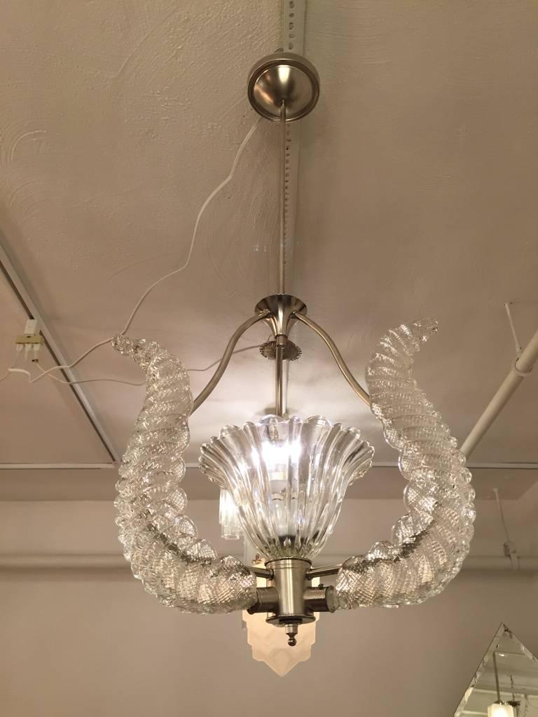 Mid-Century Chandelier in the Manner of  Barovier and Toso  For Sale 4