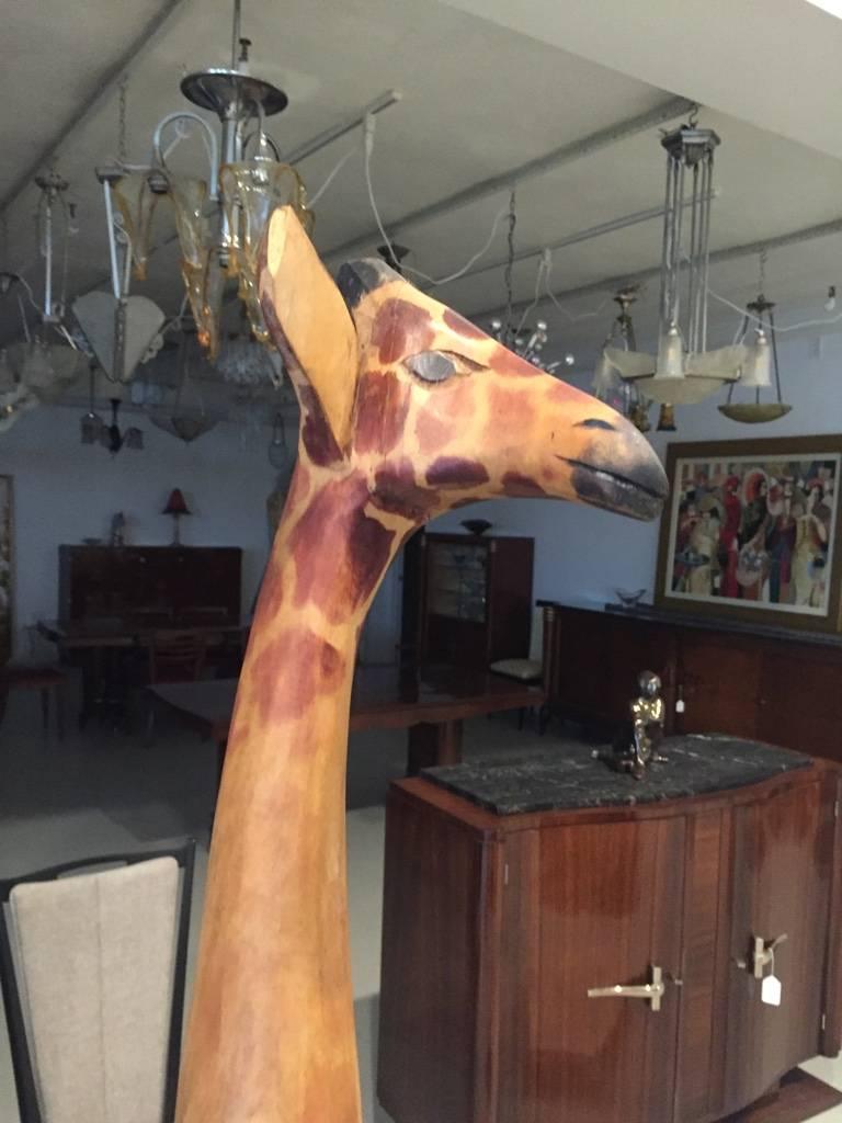 tall wood giraffe