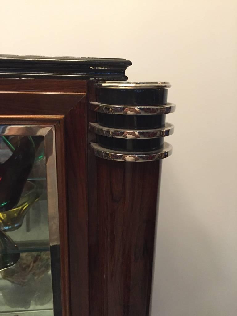 French Art Deco Vitrine Bar or Display Cabinet in the Style of Jules Leleu 2