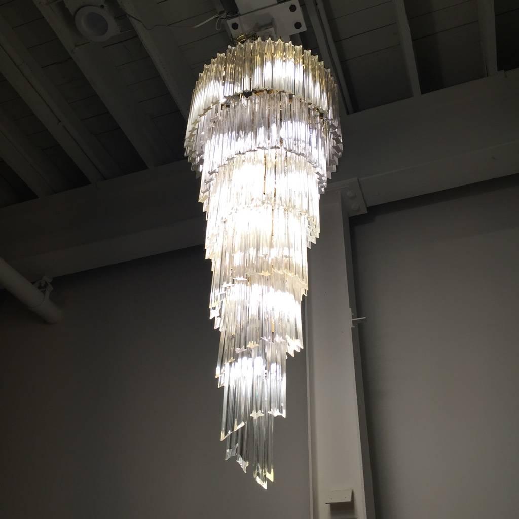 Mid-Century Italian Murano Glass Chandelier by Venini 3