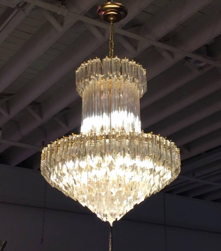 Gorgeous Mid-Century Italian Murano Glass Chandelier by Camer 3