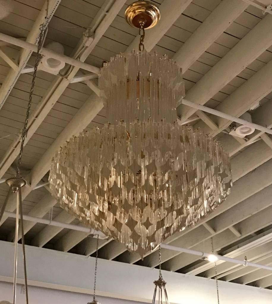 Mid-Century Modern Gorgeous Mid-Century Italian Murano Glass Chandelier by Camer