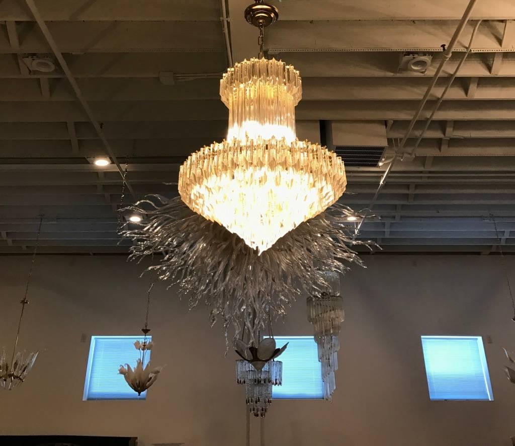 Gorgeous Mid-Century Italian Murano Glass Chandelier by Camer 1
