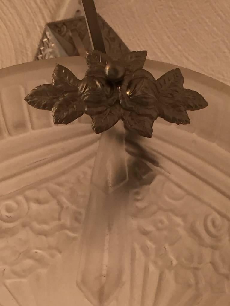 French Art Deco Floral Chandelier 1