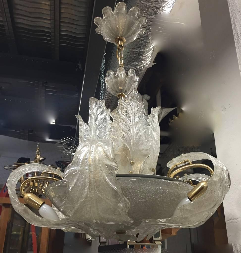 Mid-Century Modern Italian Mid-Century  Chandelier in the Manner of Barovier & Toso  For Sale