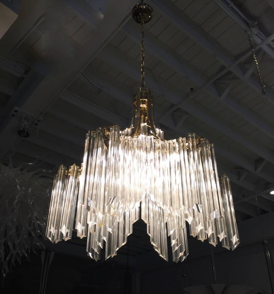 Gorgeous Mid-Century Italian Glass Six-Arm Chandelier by Camer 4