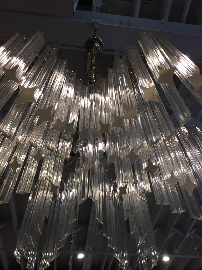 Mid-20th Century Gorgeous Mid-Century Italian Glass Six-Arm Chandelier by Camer