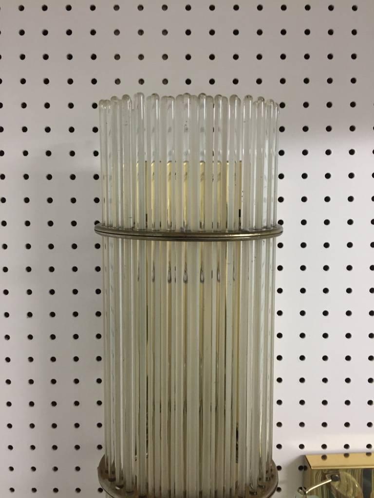 Pair of Italian Mid-Century Sconces with Glass Rods For Sale 1