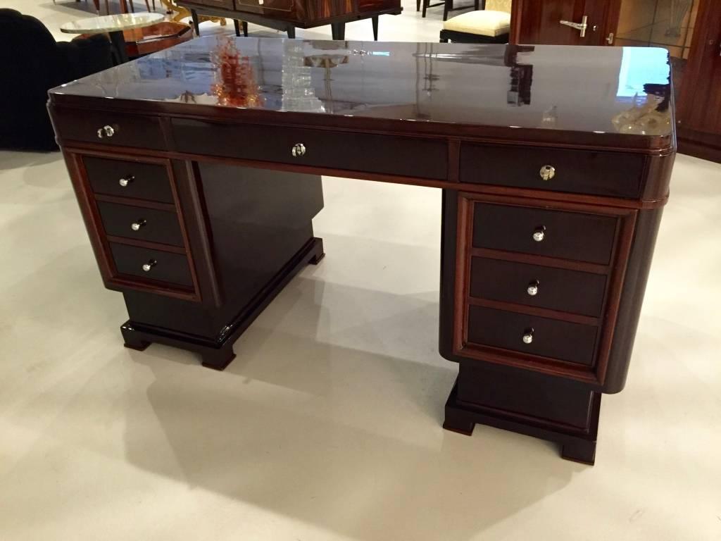 Stunning French Art Deco Two-Tone Desk For Sale 2