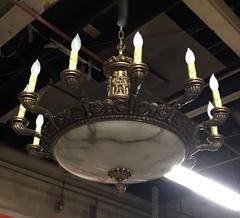 French Polished Alabaster Domed Chandelier