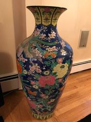 Palace Size Porcelain Vase with Floral Motif