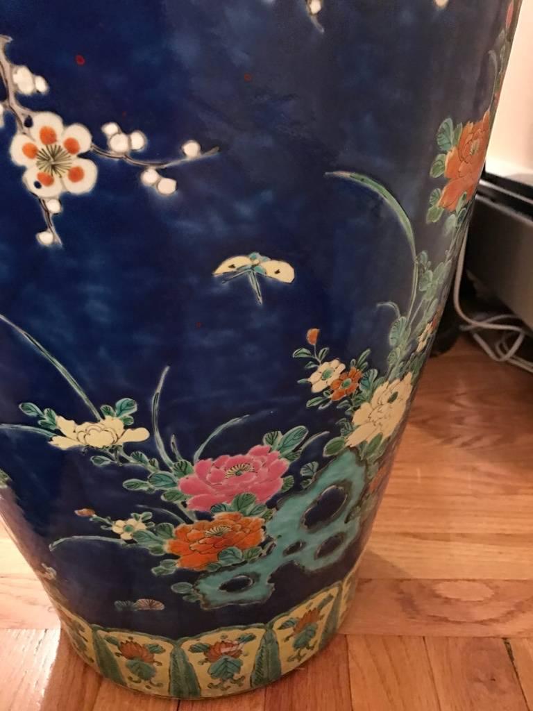 20th Century Palace Size Porcelain Vase with Floral Motif For Sale