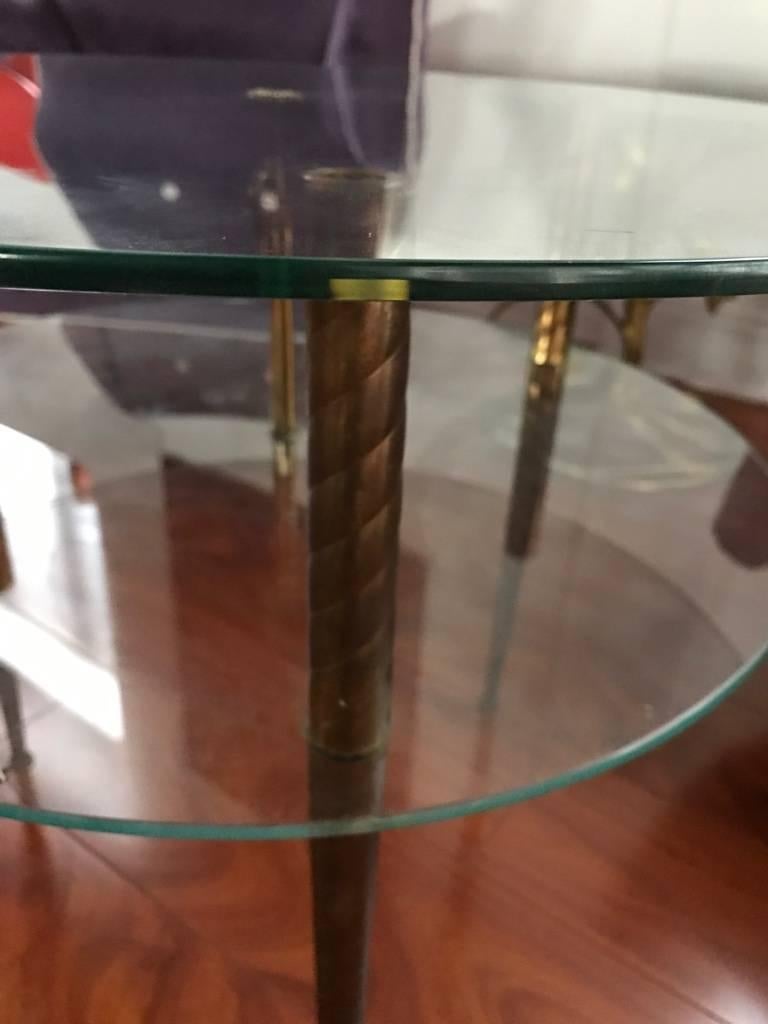 tiered glass side table