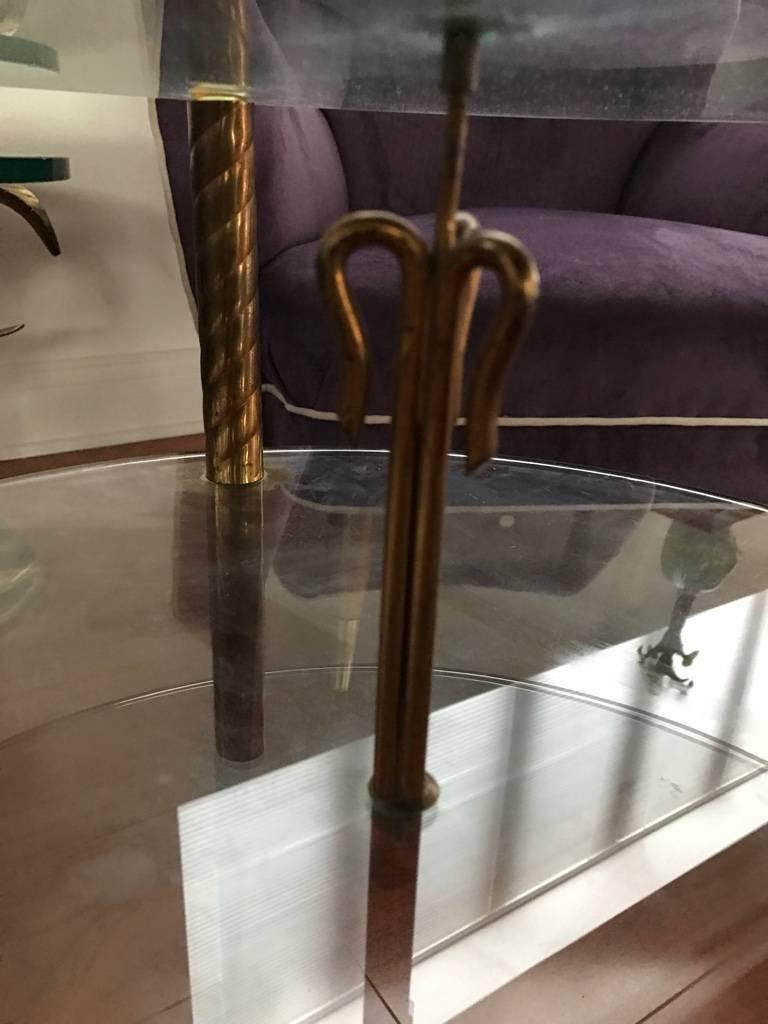 two tier glass side table