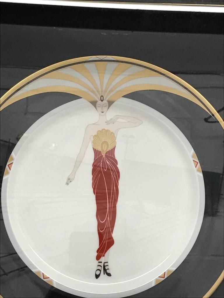 Stunning Erte (Russian 1892-1990) framed collector plate 