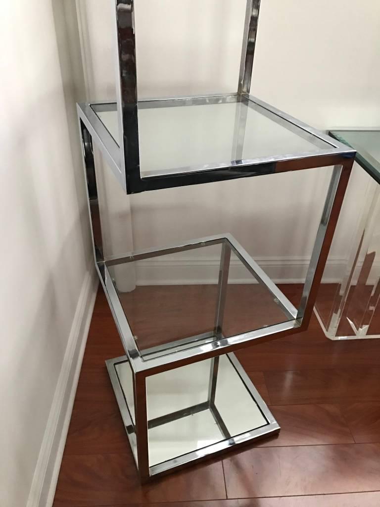 Late 20th Century Mid-Century Chrome Etagere or Display Case