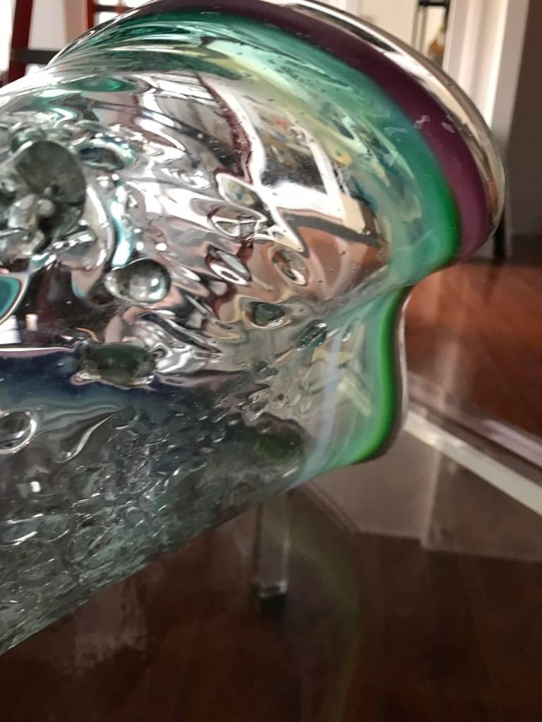 Mid-Century Murano Seashell Glass Bowl For Sale 1