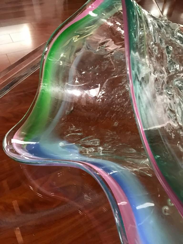 Mid-Century Murano Seashell Glass Bowl For Sale 4