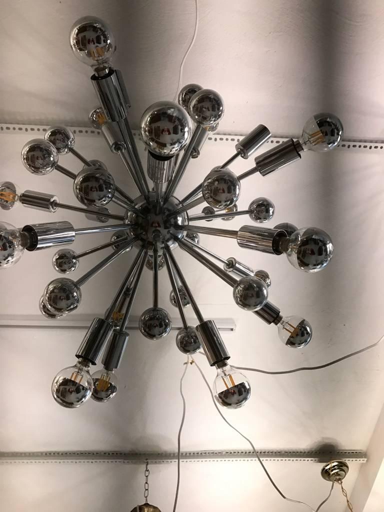 Mid-Century Modern Mid-Century Chrome Sputnik Chandelier For Sale