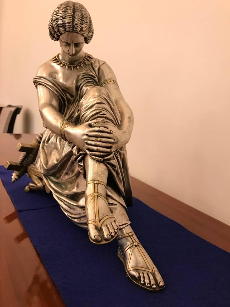 Late 19th Century French Bronze Figure of a Seated Female For Sale